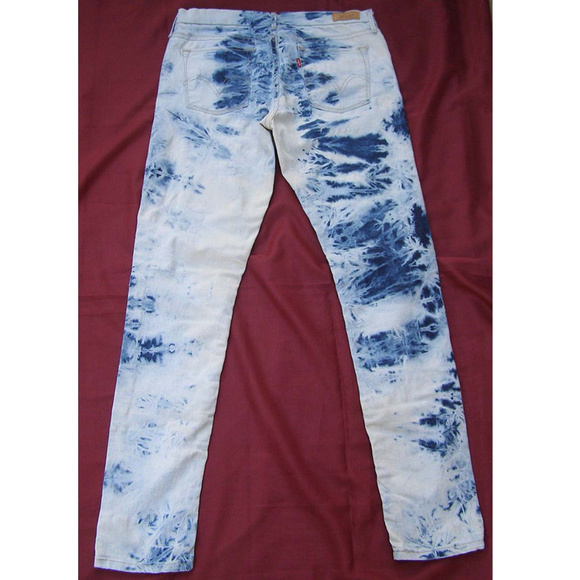 NEW sz9 Levis Skinny 631 Jeans Tie Dye Bleach wash - Picture 6 of 8